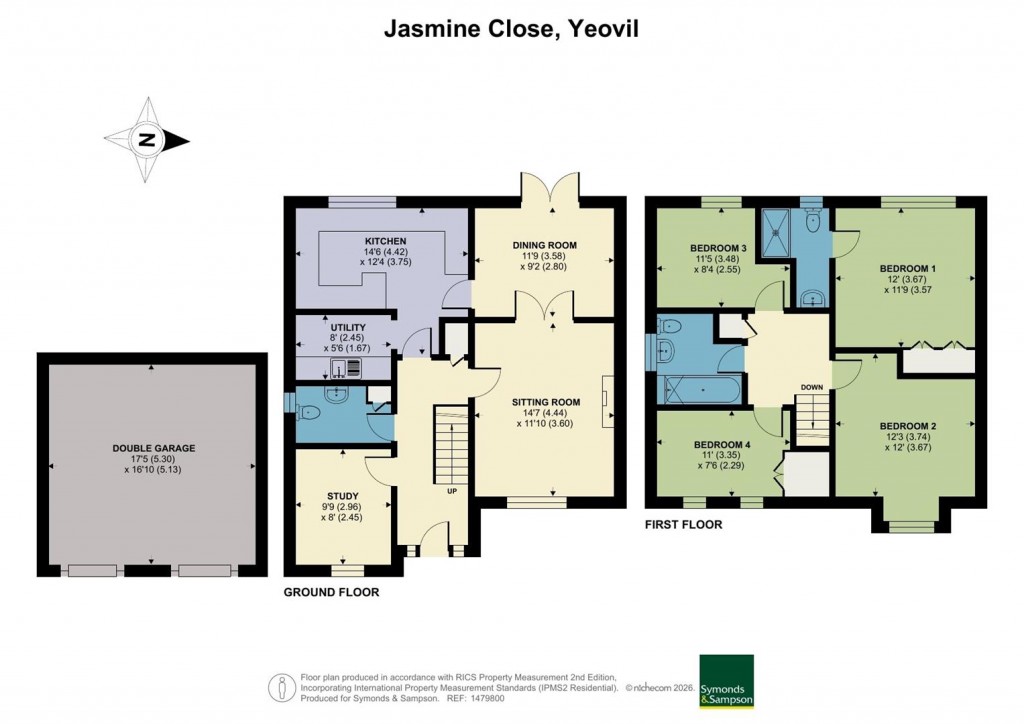 Floorplans For Jasmine Close, Yeovil