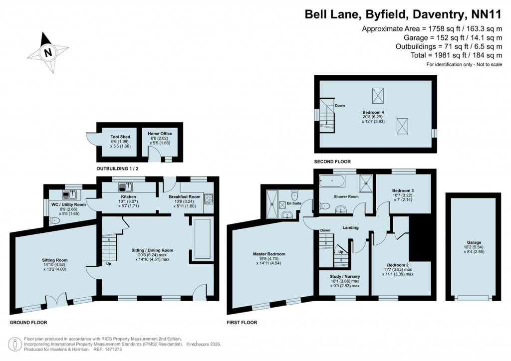 Floorplans For Bell Lane, Byfield, Daventry, NN11