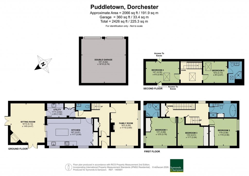 Floorplans For Sherrings Green Close, Puddletown, Dorchester