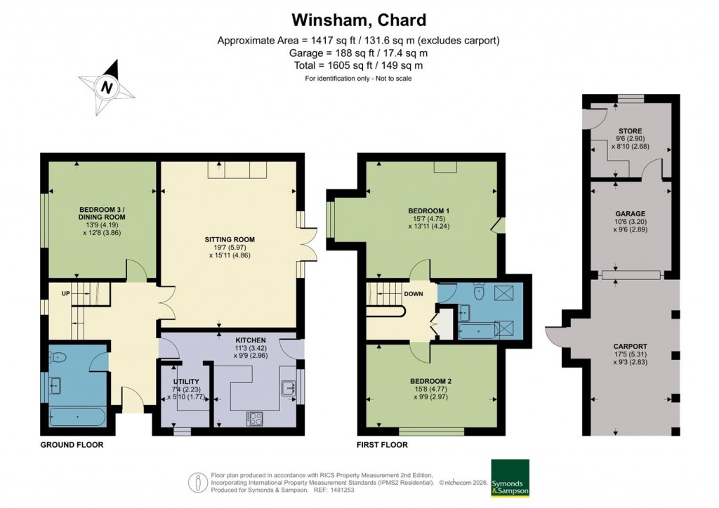 Floorplans For Court Farm Close, Winsham, Chard