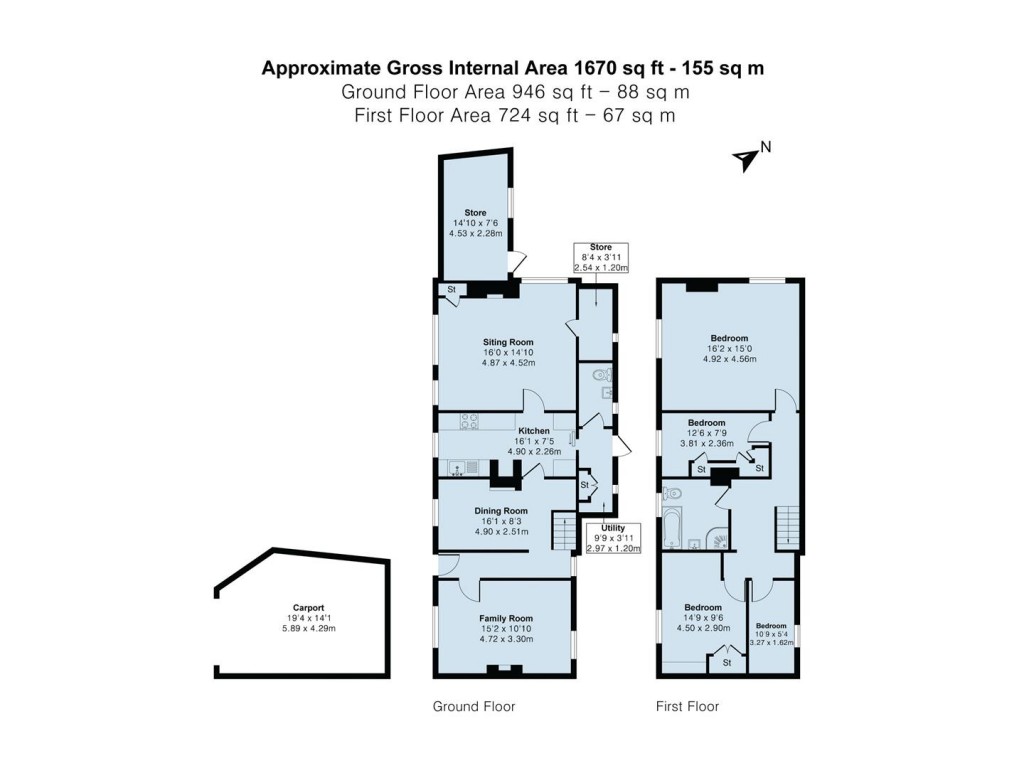 Floorplans For The Nook, Bitteswell, Lutterworth, Leicestershire, LE17