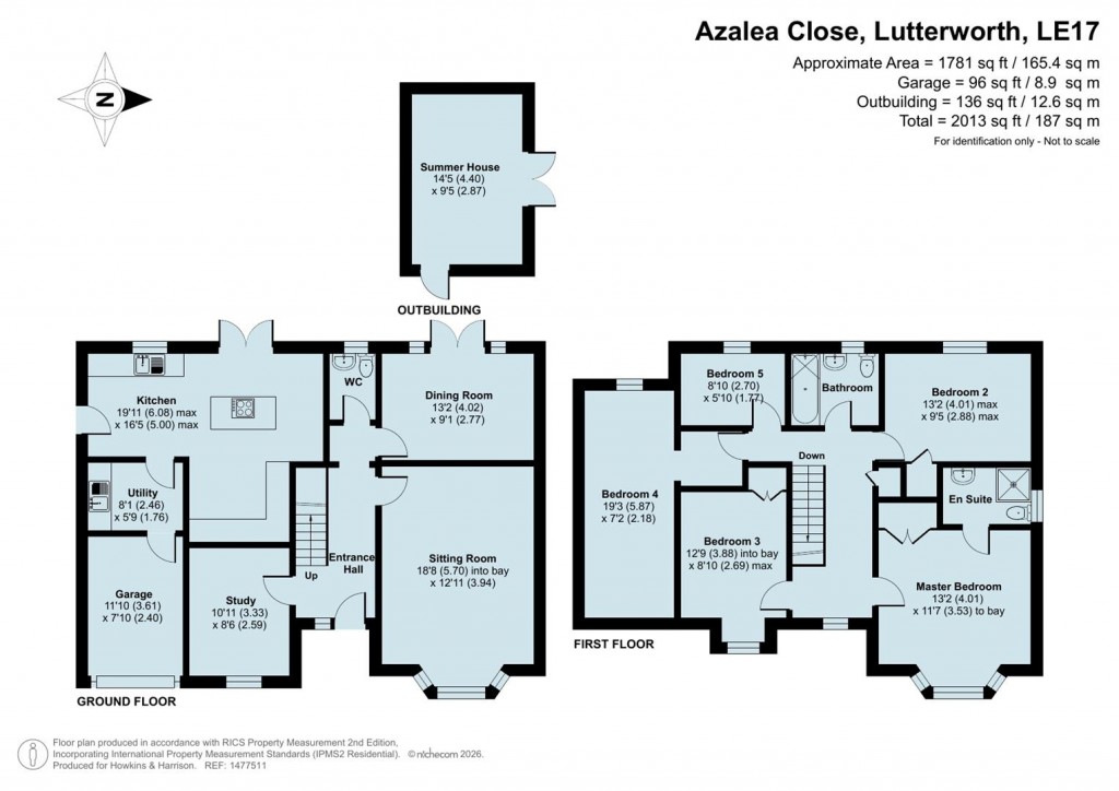 Floorplans For Azalea Close, Lutterworth, Leicestershire, LE17