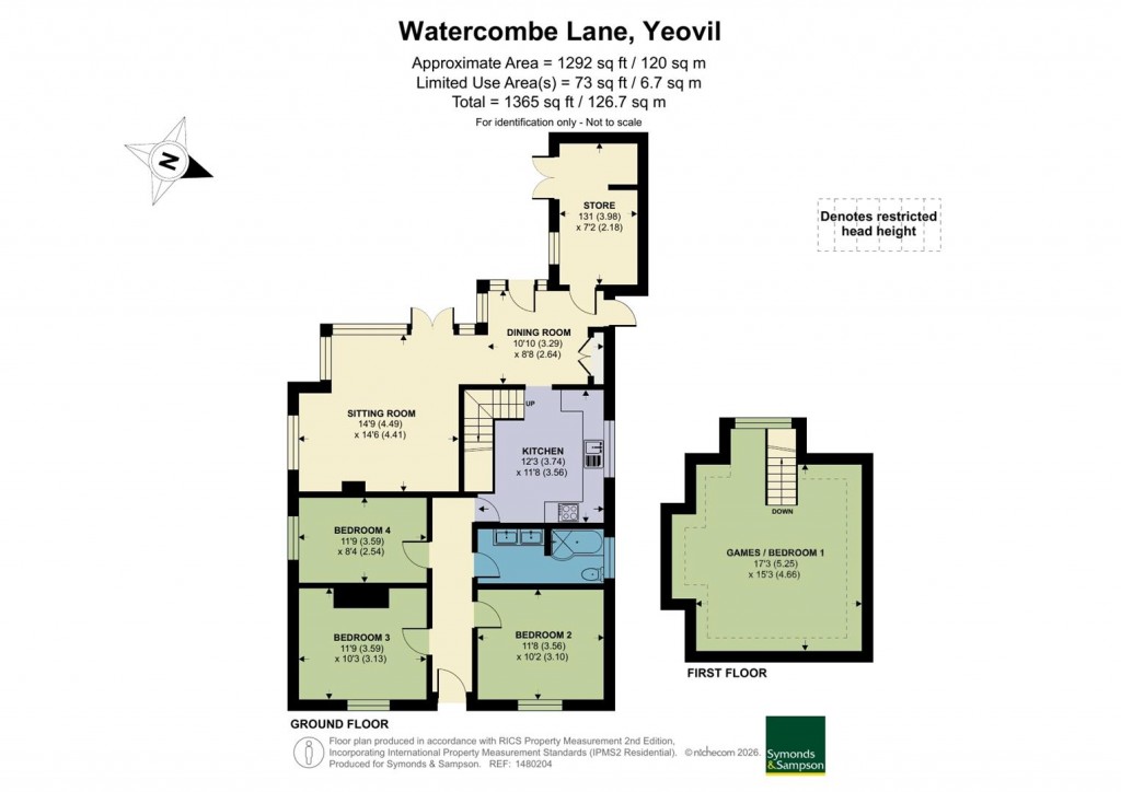 Floorplans For Watercombe Lane, Yeovil