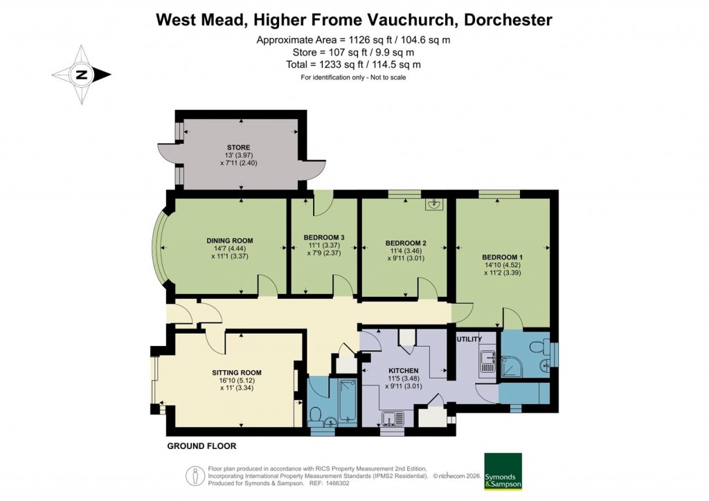 Floorplans For Higher Frome Vauchurch, Dorchester, Dorset