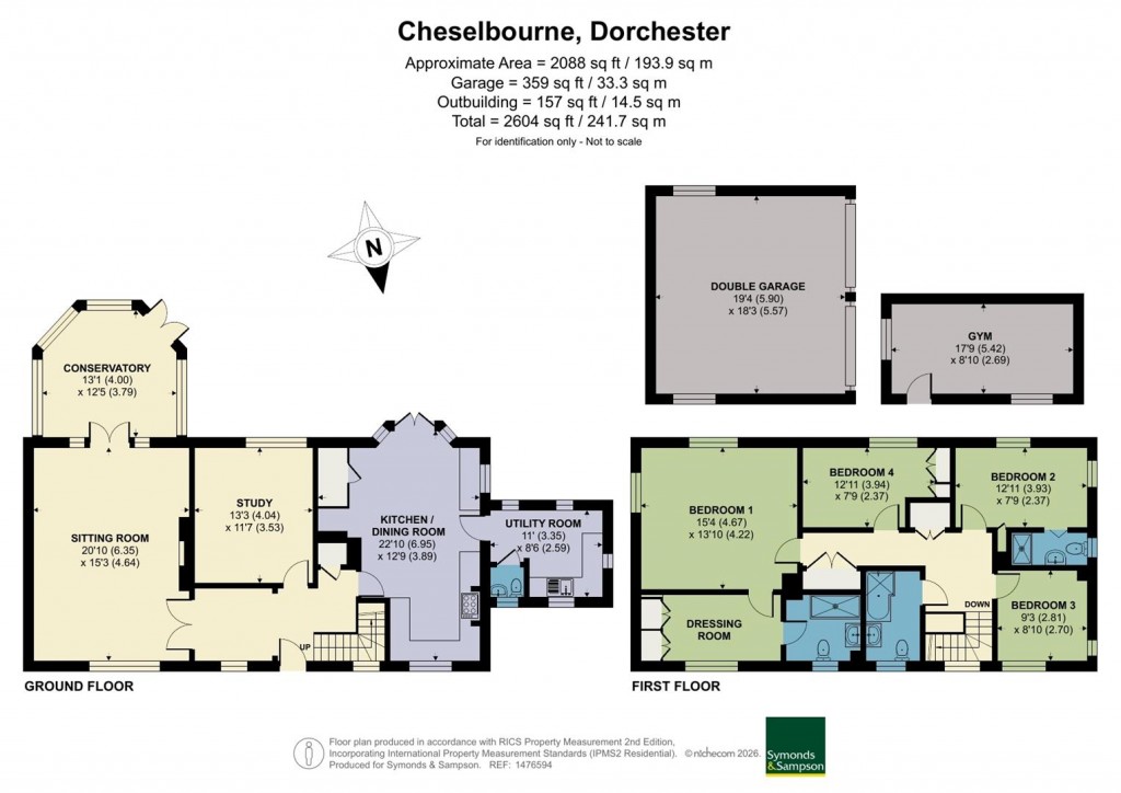 Floorplans For Cheselbourne, Dorchester, Dorset