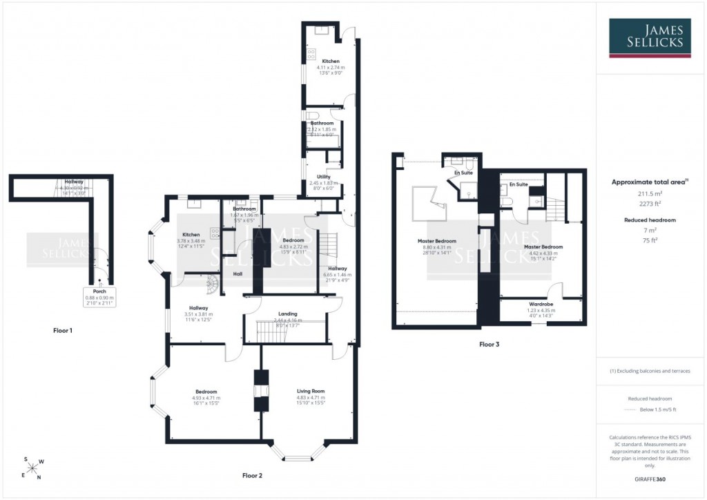 Floorplans For 2 Flats, over 2250 sq feet accomm, Gotham Street, Leicester
