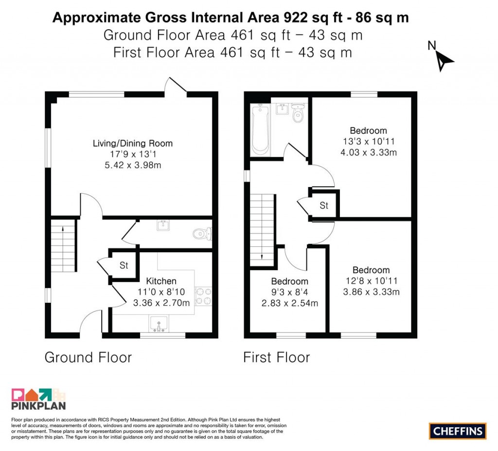 Floorplans For Days Meadow, Oakington, Cambridge