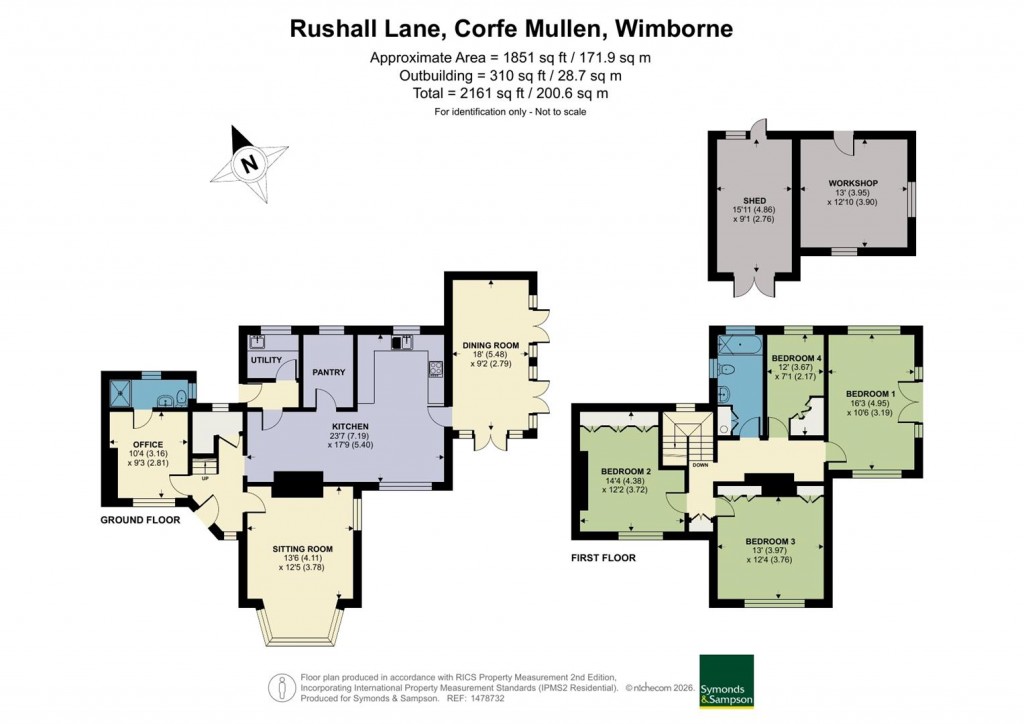 Floorplans For Rushall Lane, Corfe Mullen, Wimborne