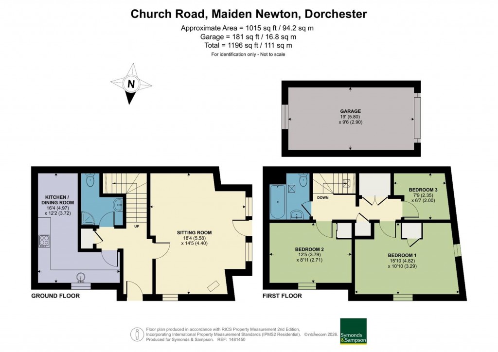 Floorplans For Church Road, Maiden Newton, Dorchester