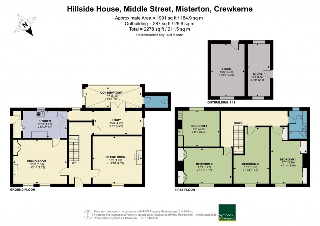 Floorplans For Middle Street, Misterton, Crewkerne