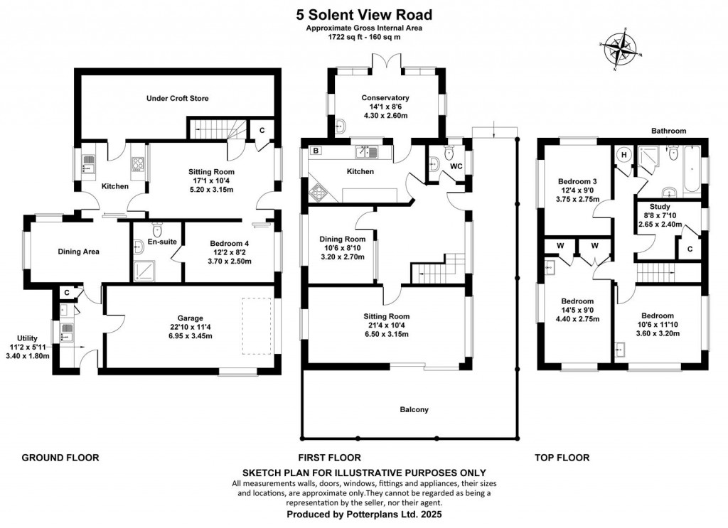Floorplans For Seaview, Isle of Wight