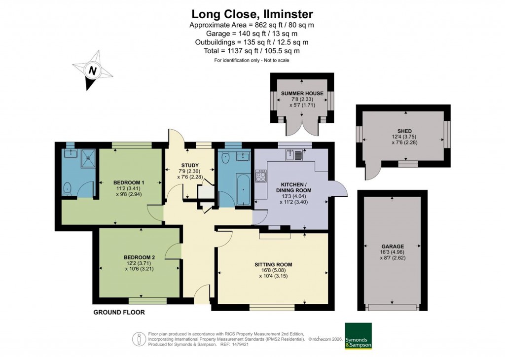 Floorplans For Long Close, Ilminster