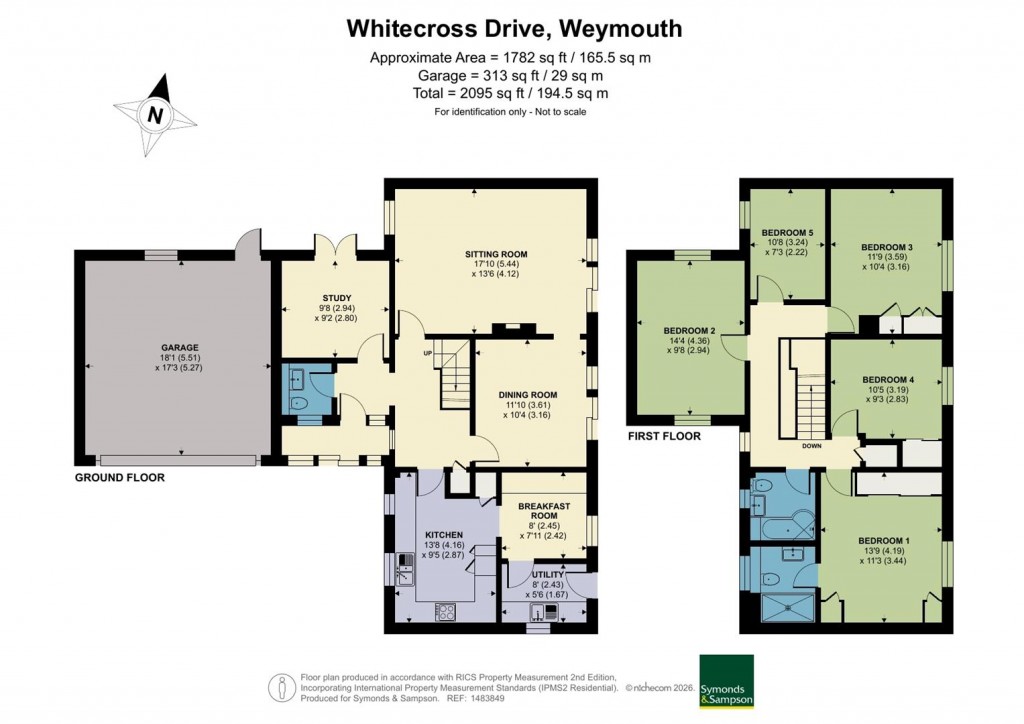 Floorplans For Whitecross Drive, Weymouth, Dorset