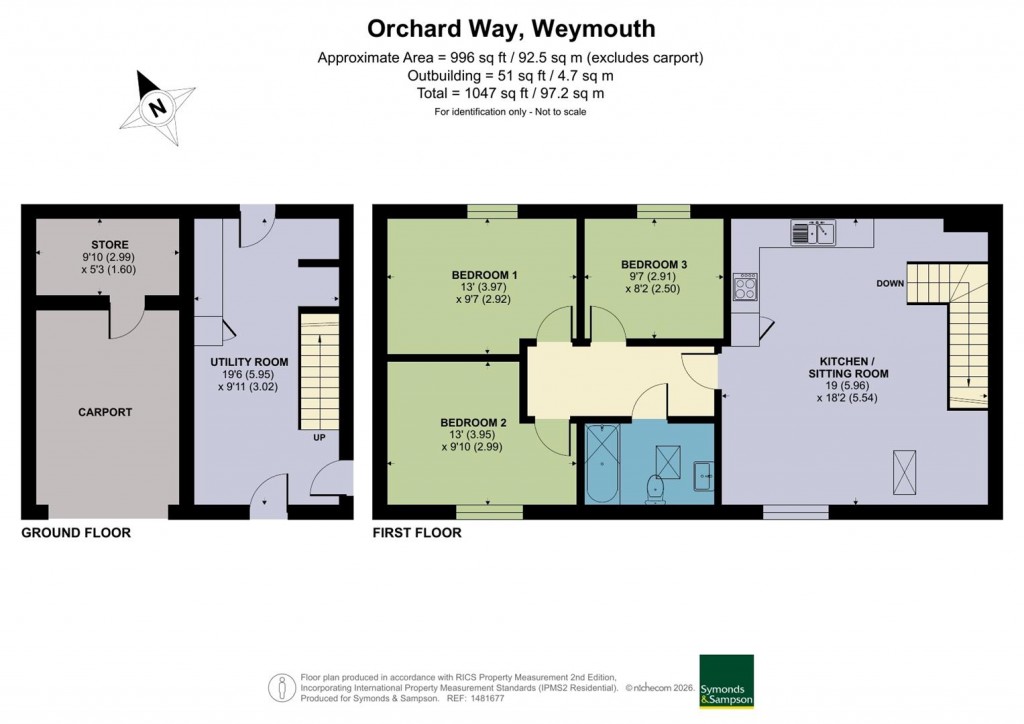 Floorplans For Orchard Way, Weymouth