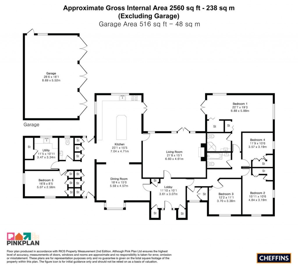 Floorplans For Thurlow Road, Withersfield, Haverhill
