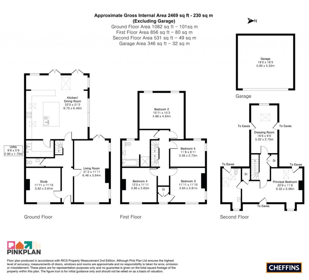Floorplans For Water Lane, Oakington, Cambridge