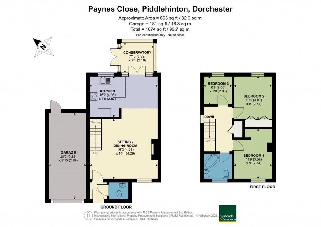 Floorplans For Paynes Close, Piddlehinton, Dorchester