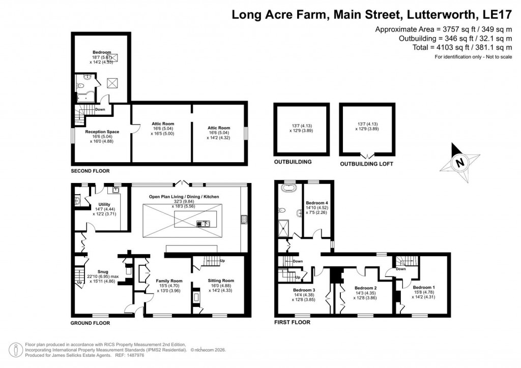 Floorplans For Long Acre Farm, Ashby Parva, Lutterworth, Leicestershire