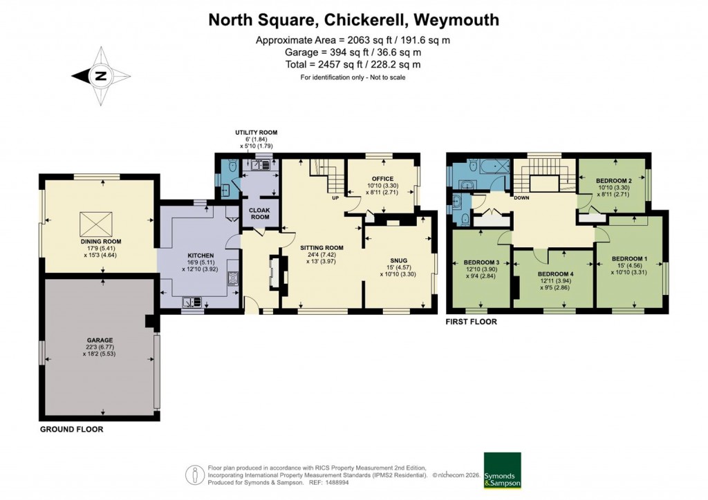 Floorplans For North Square, Chickerell, Weymouth