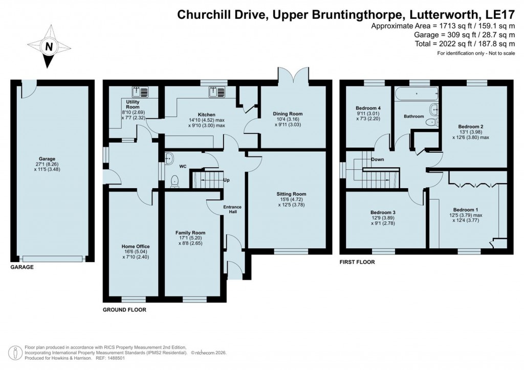 Floorplans For Churchill Drive, Upper Bruntingthorpe, Lutterworth, LE17