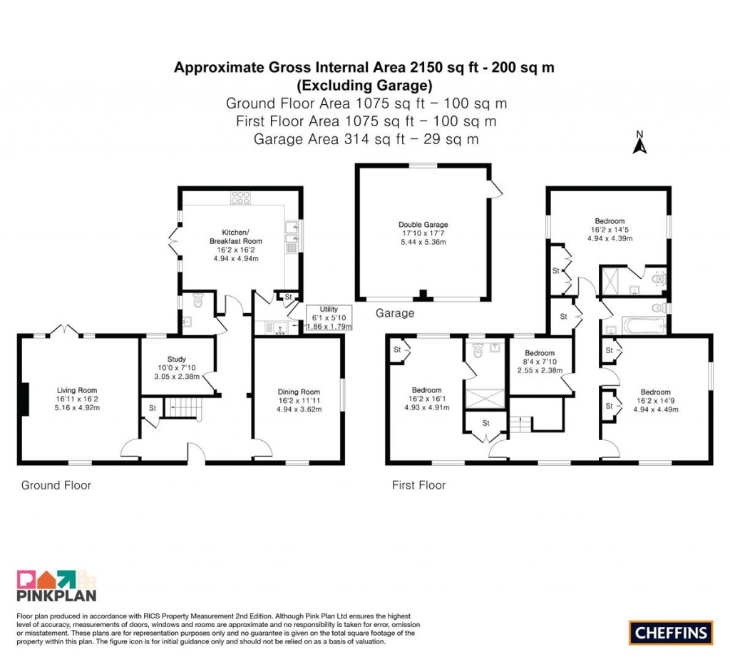 Floorplans For Brook Lane, Coton, Cambridge