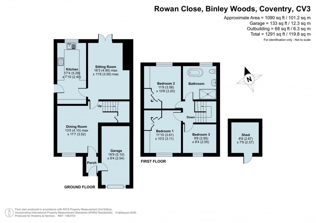 Floorplans For Rowan Close, Binley Woods, Coventry, CV3