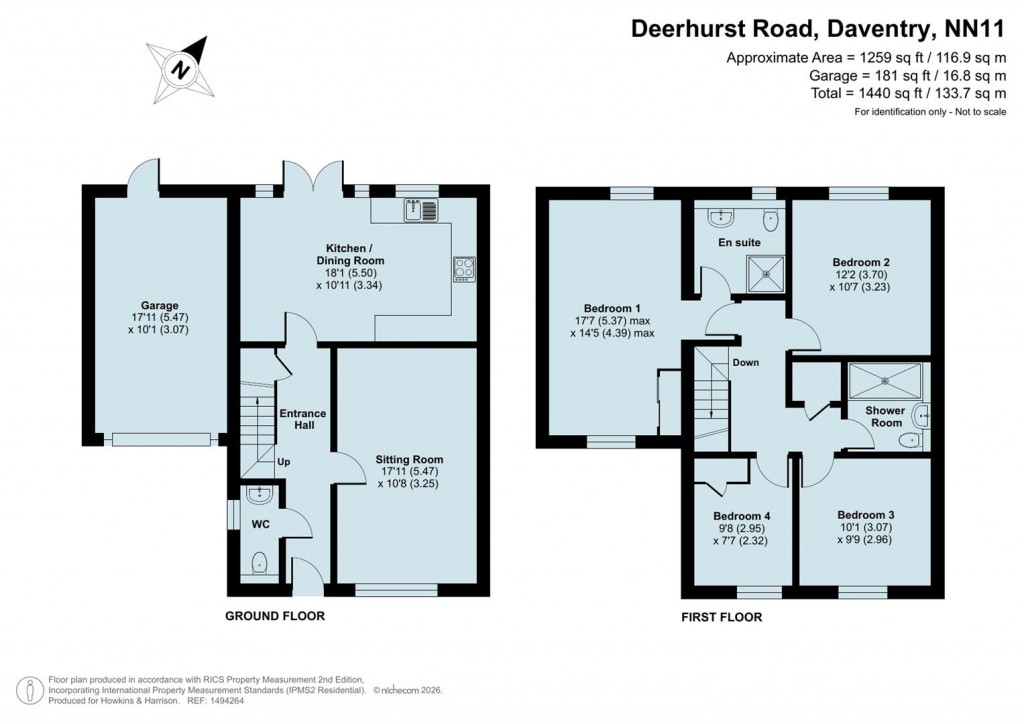 Floorplans For Deerhurst Road, Daventry, NN11