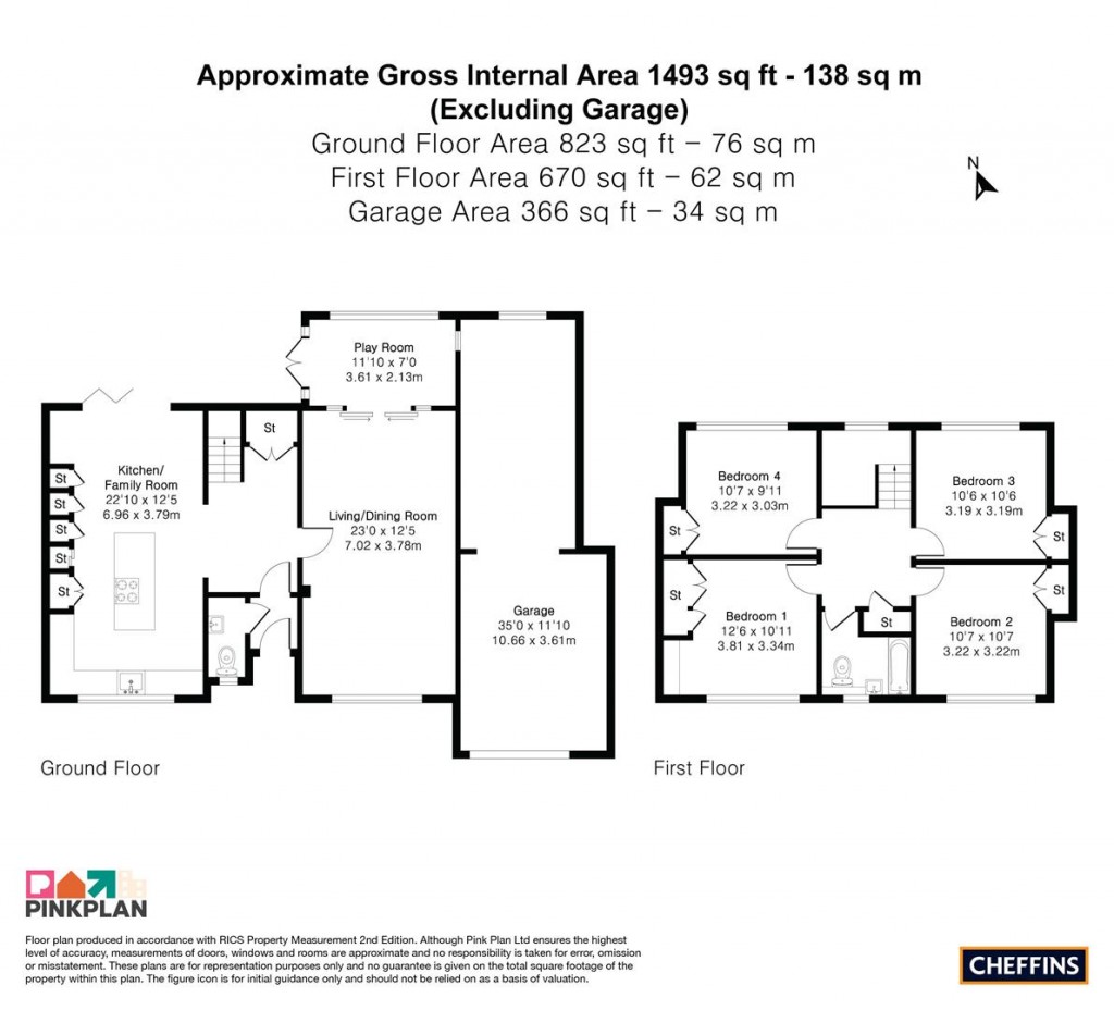 Floorplans For New Road, Haslingfield, Cambridge
