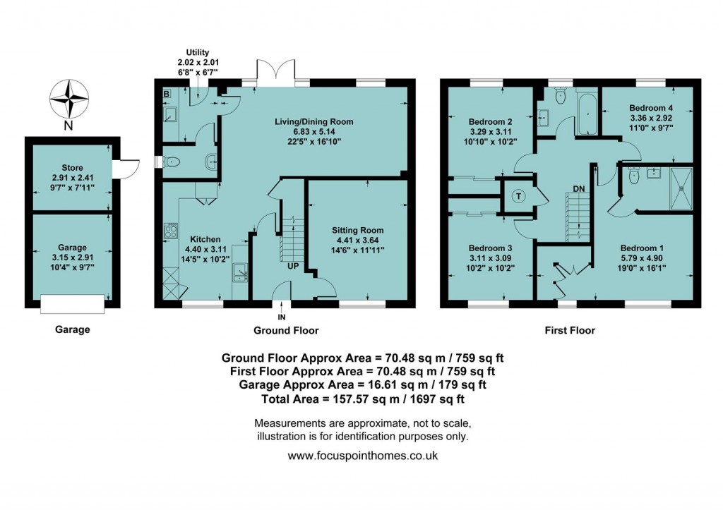 Floorplans For Bateman Close, Banbury