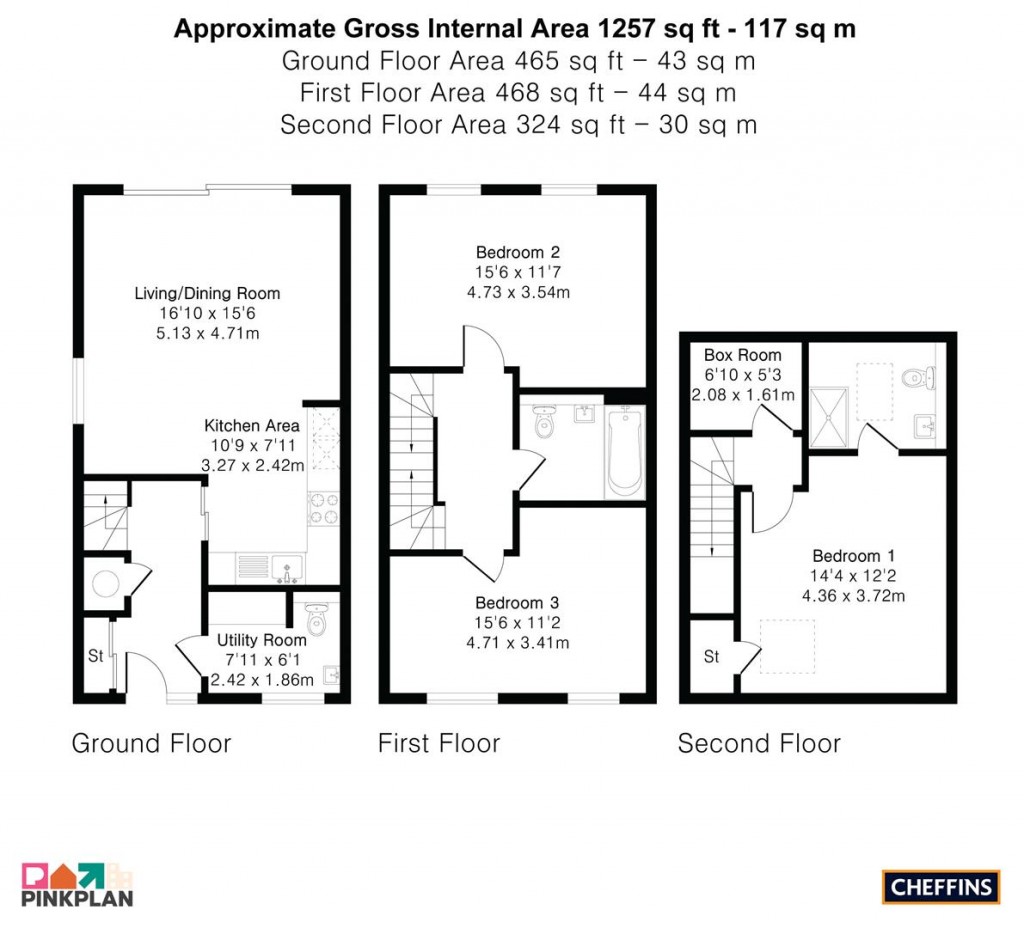 Floorplans For Heath Road, Swaffham Bulbeck