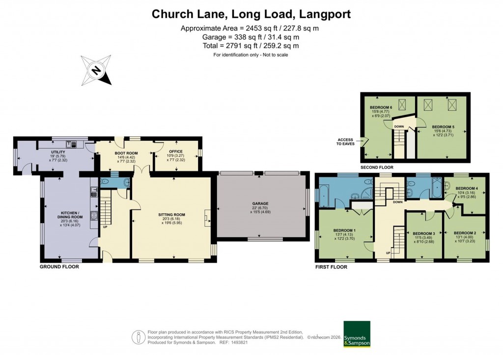 Floorplans For Church Lane, Long Load, Langport