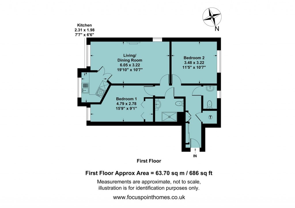Floorplans For Britannia Road, Banbury - Two double bedrooms