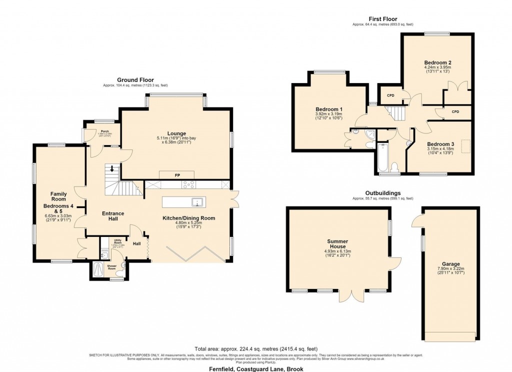 Floorplans For Brook, Isle of Wight