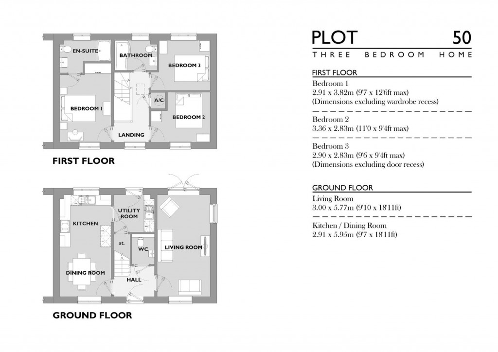 Floorplans For Durbeyfield Park, Marnhull