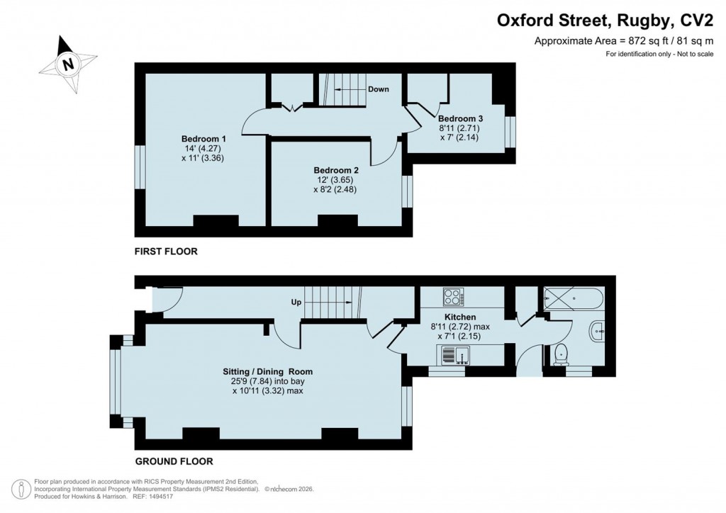 Floorplans For Oxford Street, Rugby, CV21