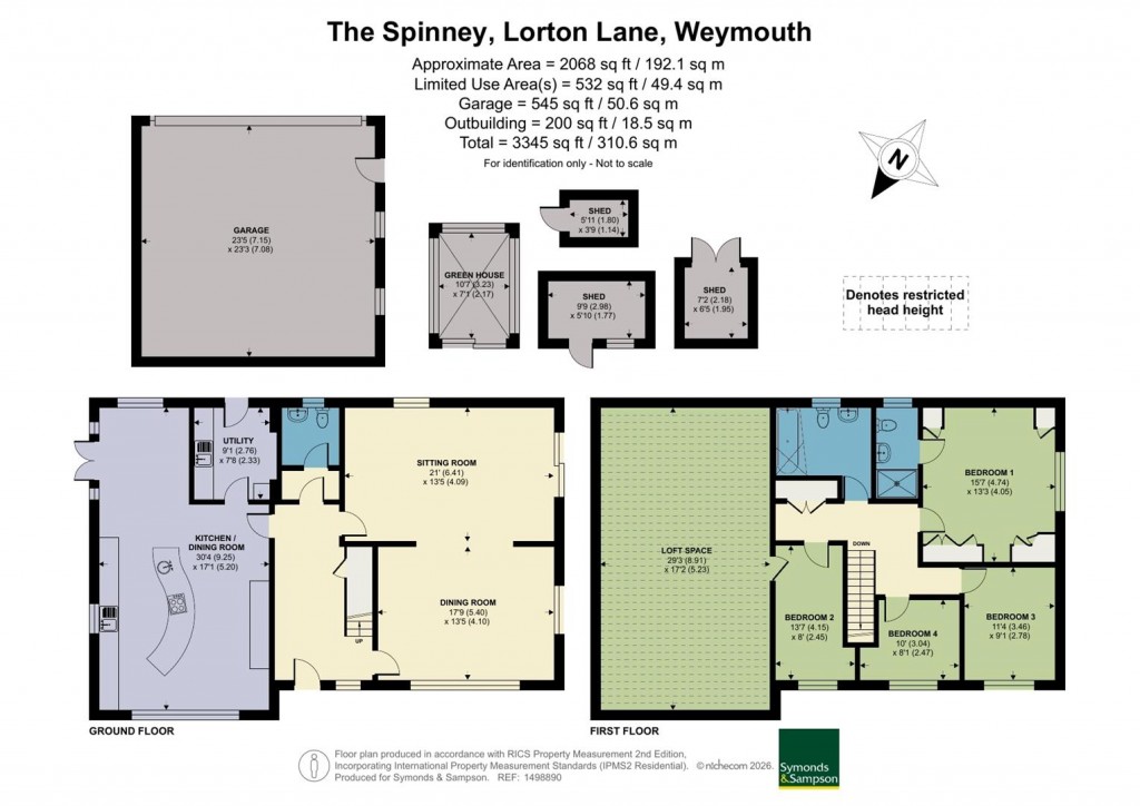 Floorplans For Lorton Lane, Weymouth, Dorset