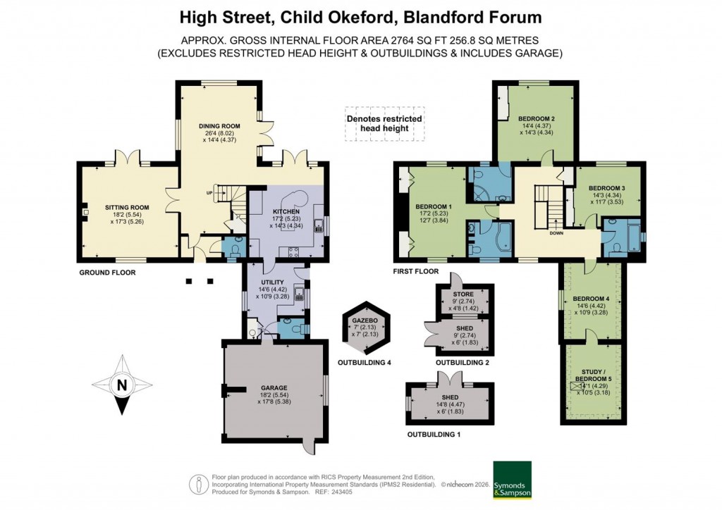 Floorplans For High Street, Child Okeford, Blandford Forum