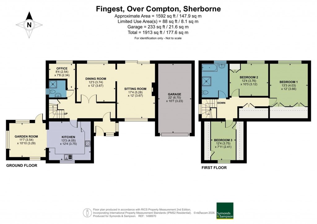 Floorplans For Over Compton, Sherborne, Dorset