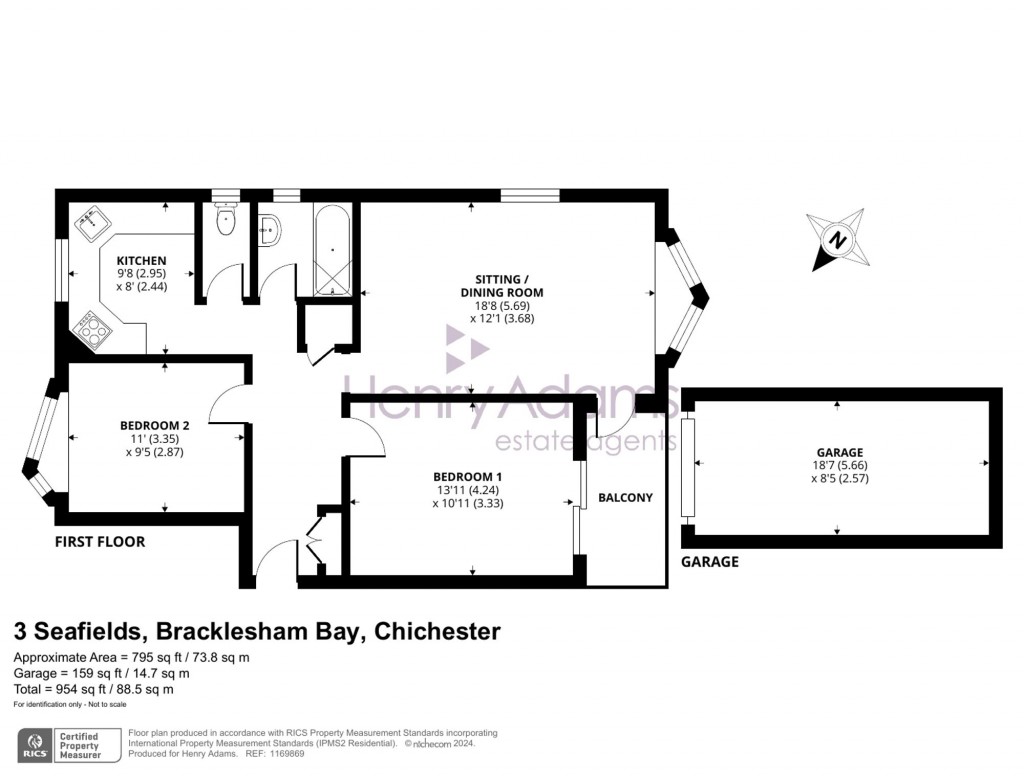 Floorplans For Seafields, Bracklesham Bay, PO20