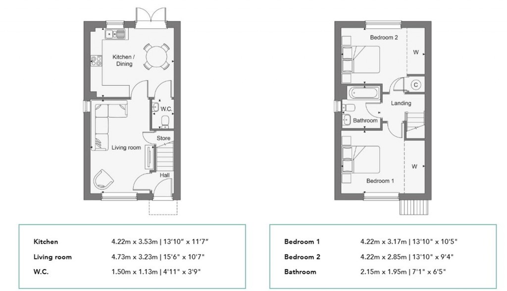 Floorplans For The Springs, Hambrook, PO18