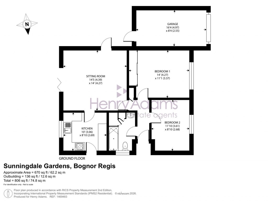 Floorplans For Sunningdale Gardens, Bognor Regis, PO22