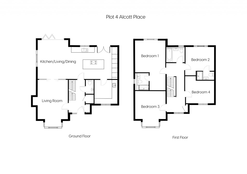 Floorplans For Alcott Place, Tanyard Lane, RH17