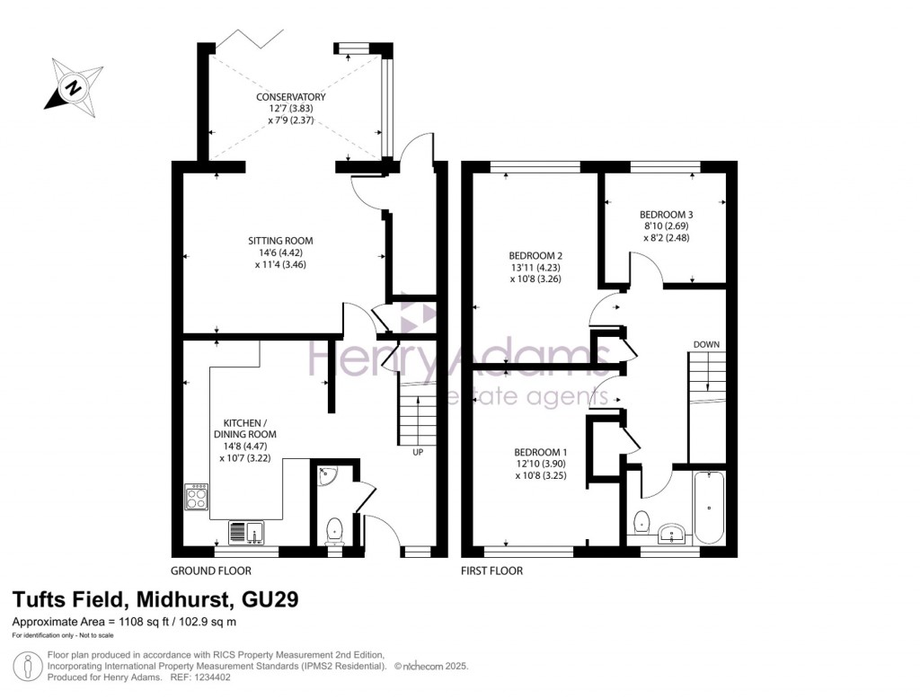 Floorplans For Tufts Field, Midhurst, GU29