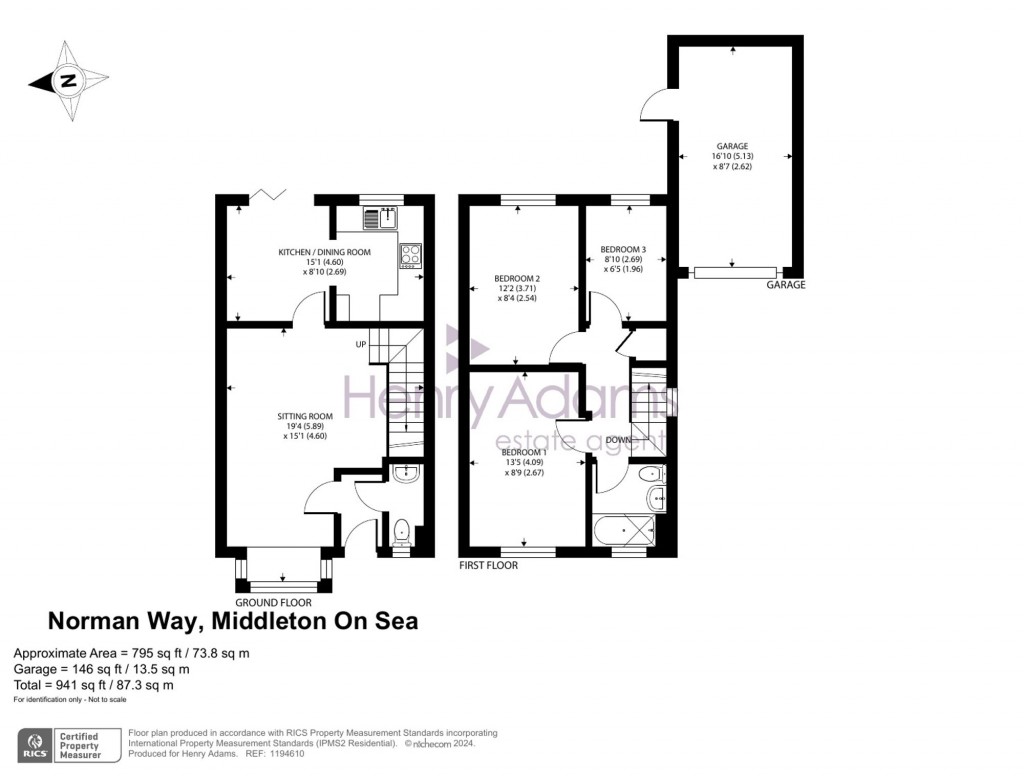 Floorplans For Norman Way, Middleton-On-Sea, PO22