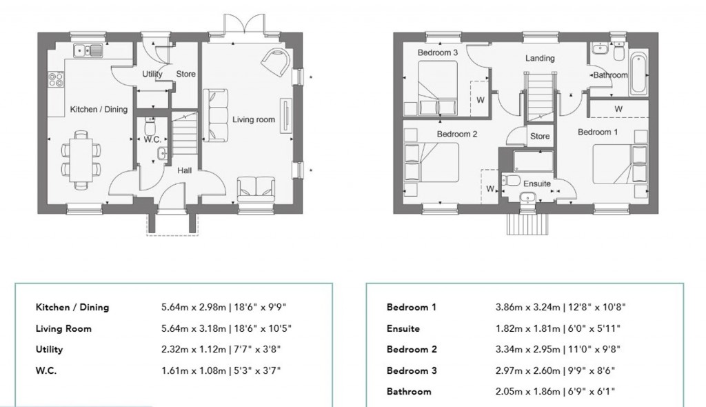 Floorplans For The Springs, Hambrook, PO18