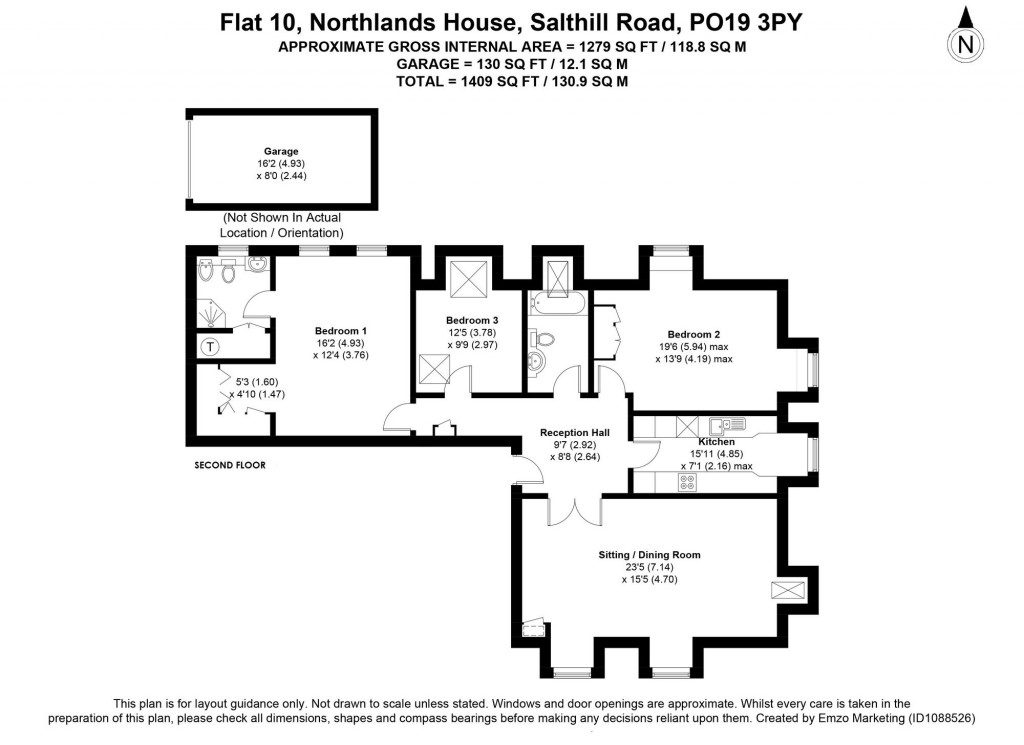 Floorplans For Salthill Road, Northlands House Salthill Road, PO19
