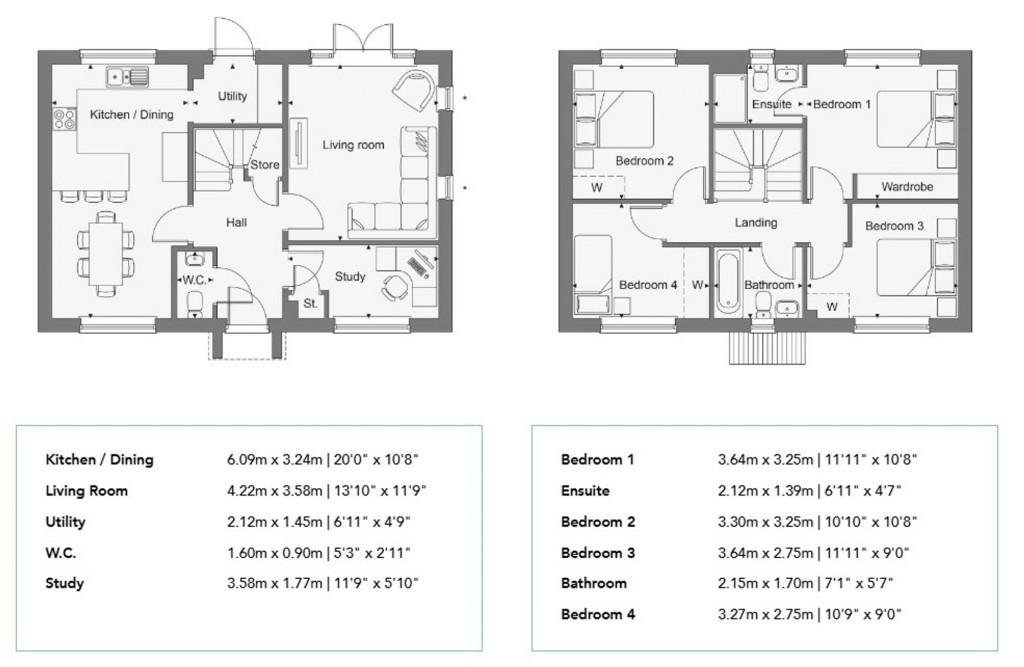 Floorplans For The Springs, Hambrook, PO18