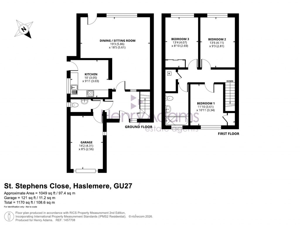 Floorplans For St. Stephens Close, Haslemere, GU27