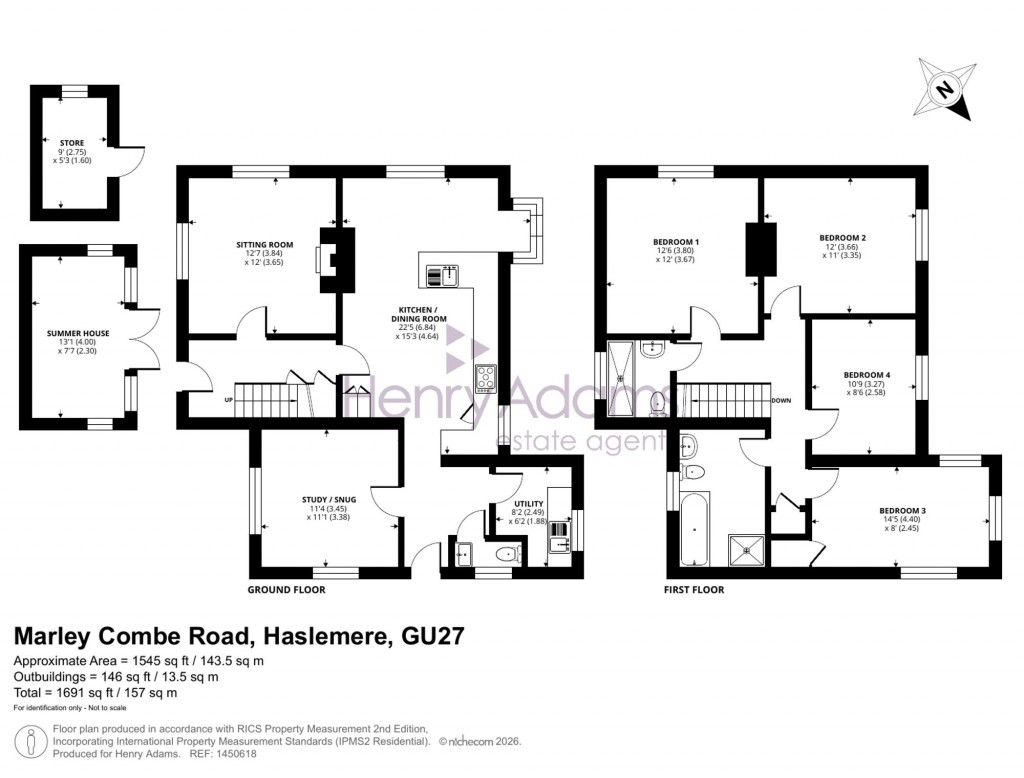 Floorplans For Marley Combe Road, Haslemere, GU27