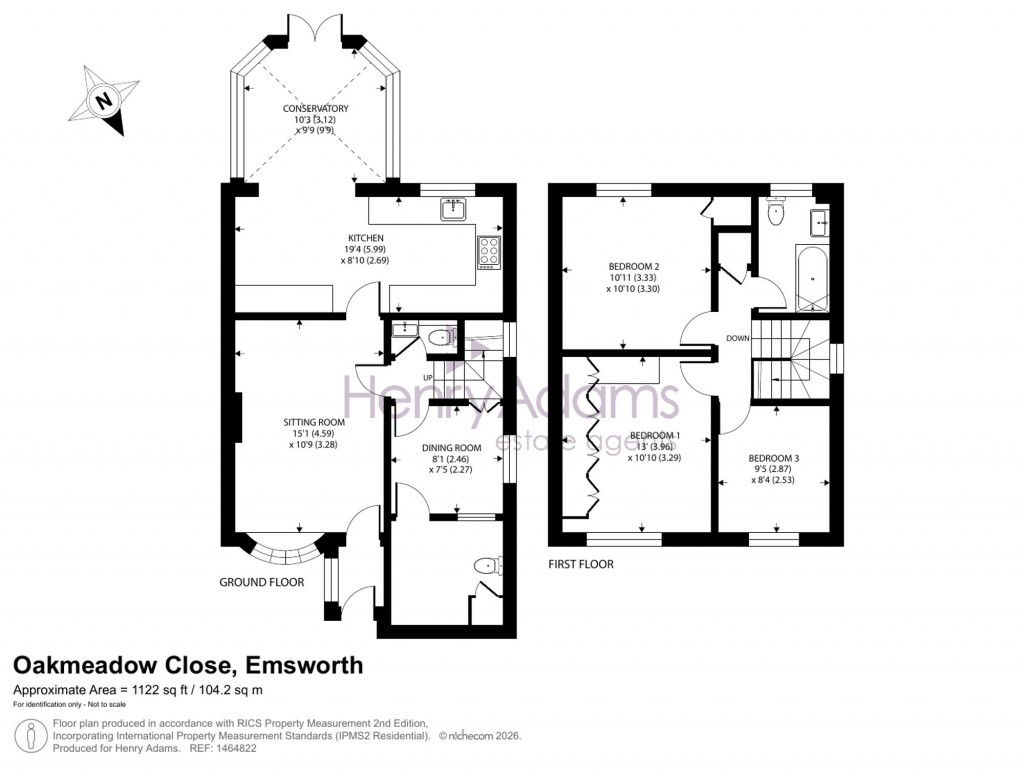 Floorplans For Oakmeadow Close, Emsworth, PO10